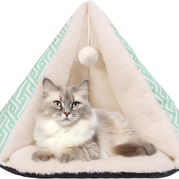 Soft Cozy Warm Indoor Cat Tent Bed Self-Warming Machine Washable for Small Dogs - Picture 1 of 7